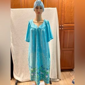 Anthony Richards vintage house dress size 2X blue with floral print